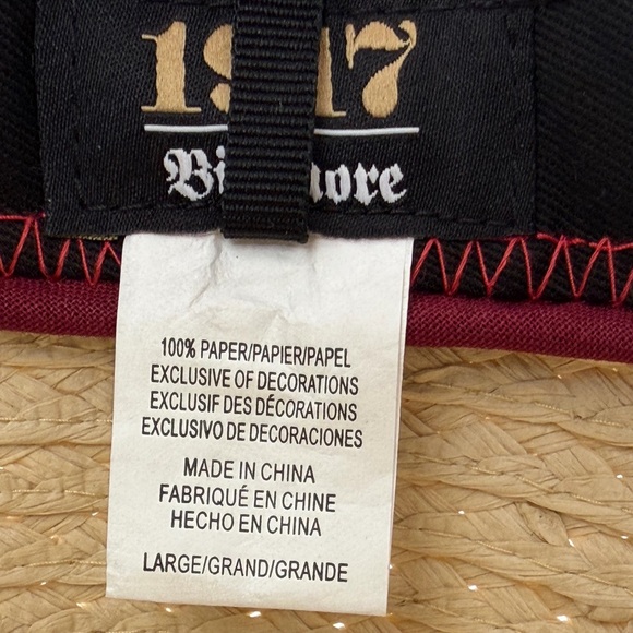 Biltmore 1917 Heritage Straw Fedora Size Large/Unisex Classic Style Summer - Picture 13 of 16